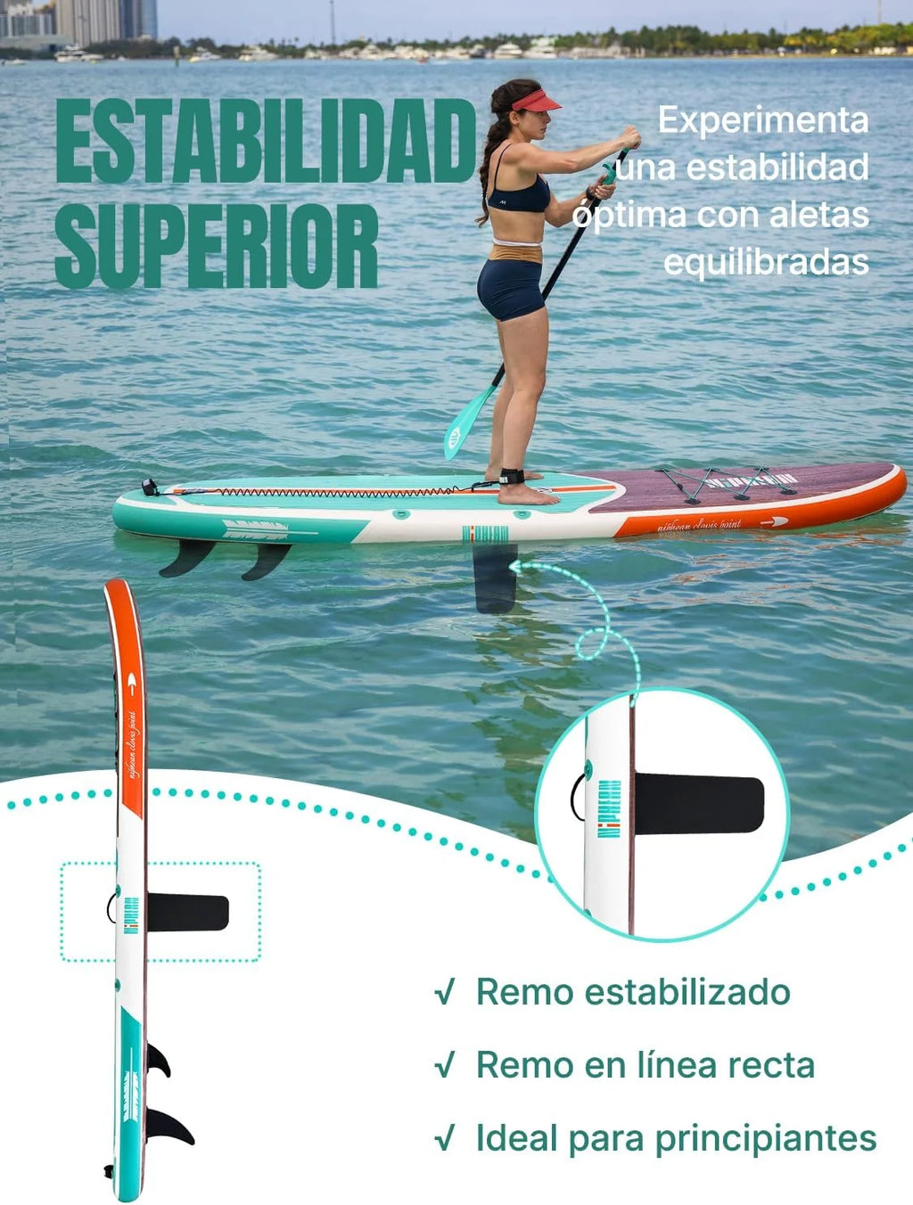Niphean Tabla Paddle Surf Hinchable para Adultos con Todos los Accesorios, 320cm Paddle Surf Hinchable para Todos los Niveles, Sup Capacidad 200kg para 2 Personas, Stand up Paddle Board con Asiento