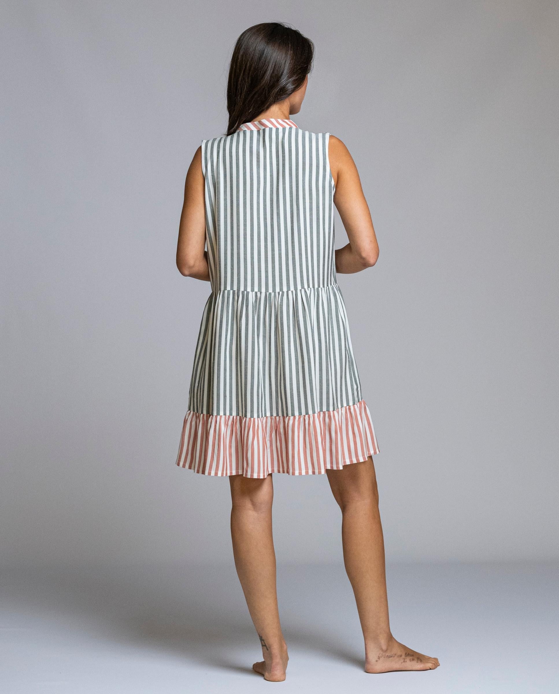 Vestido corto de rayas bicolor SEÑORETTA