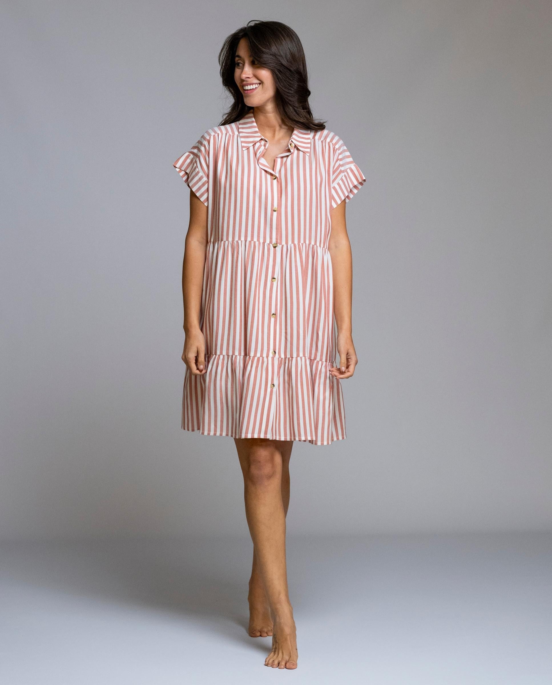 Vestido rayas manga corta SEÑORETTA