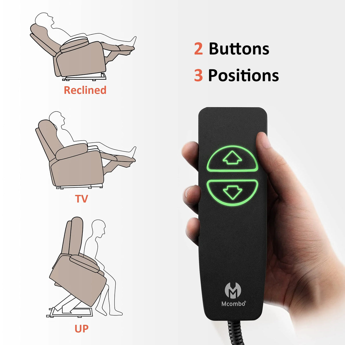 Mcombo Sillón Reclinable Eléctrico con Masaje y Carga USB