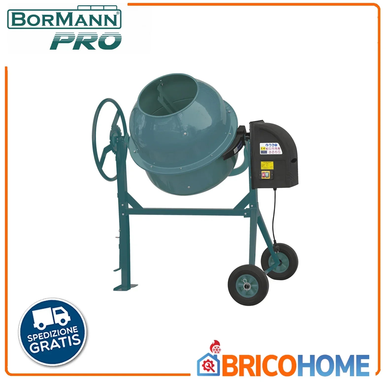 2026 Hormigonera eléctrica BORMANN Pro 180 L 800 W BMX1810