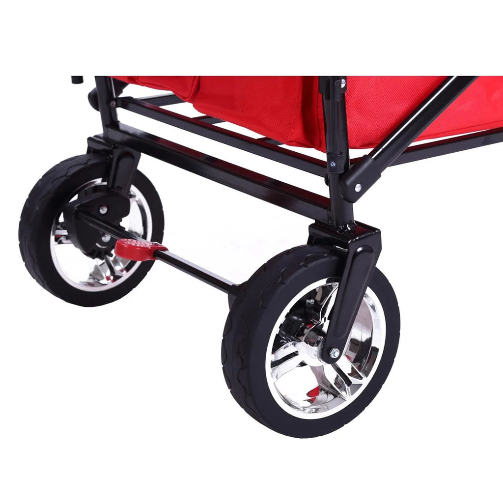Bollerwagen FUXTEC FX-CT700, Carro Plegable Gris para el Transporte de niños, Ciudad, Campo, Playa o montaña - con Capota Anti-UV, asa de Empuje, Freno de Mano Delantero y Trasero, El Original