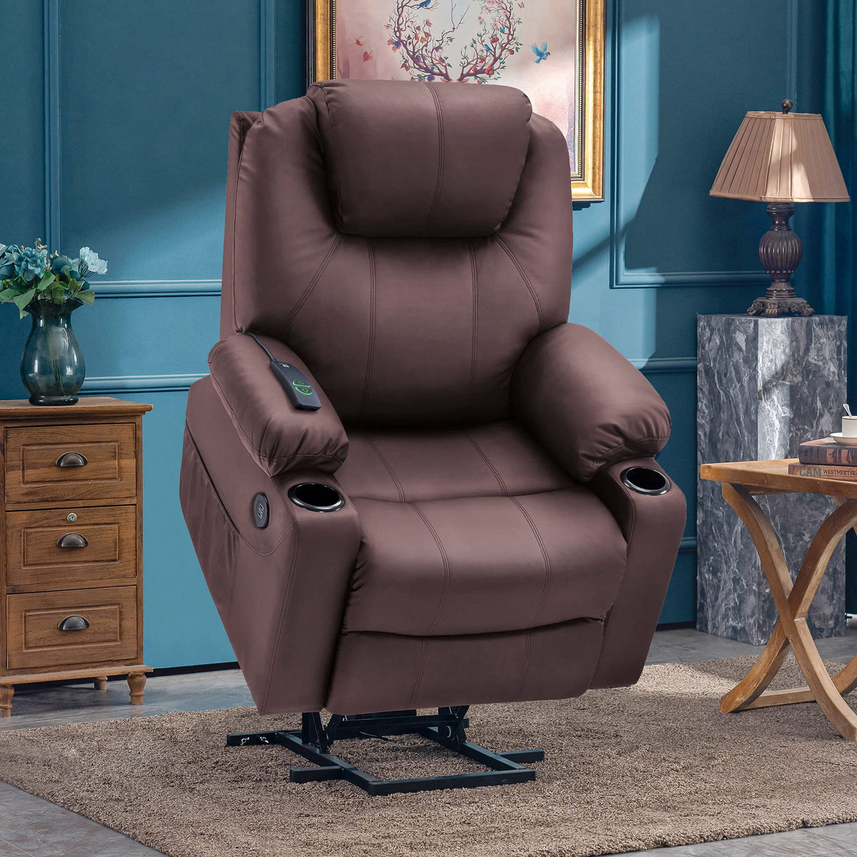 Mcombo Sillón Reclinable Eléctrico con Masaje y Carga USB