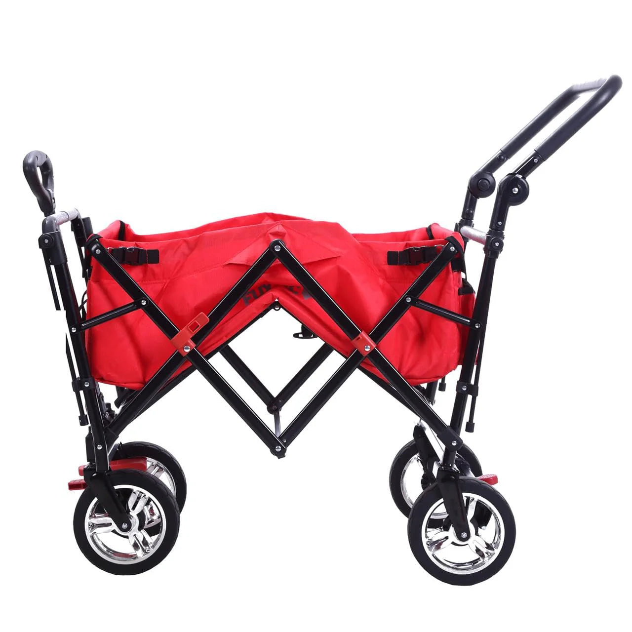 Bollerwagen FUXTEC FX-CT700, Carro Plegable Gris para el Transporte de niños, Ciudad, Campo, Playa o montaña - con Capota Anti-UV, asa de Empuje, Freno de Mano Delantero y Trasero, El Original