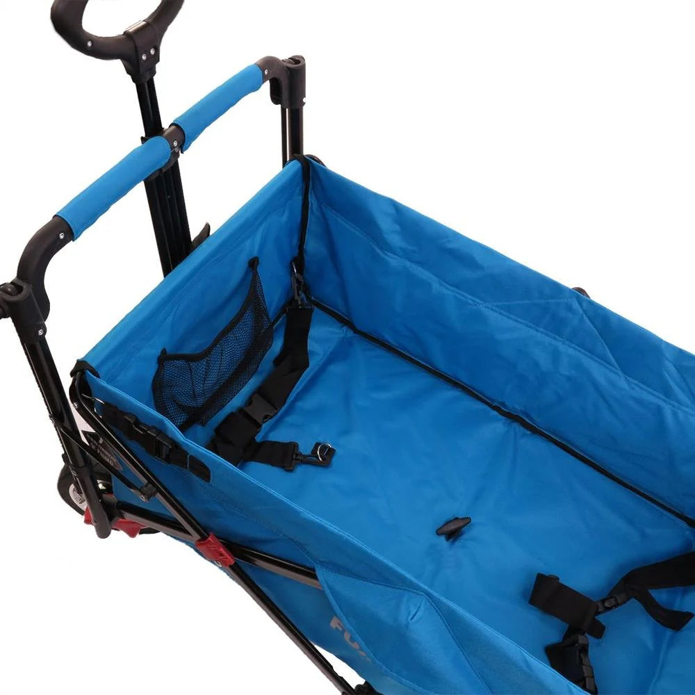 Bollerwagen FUXTEC FX-CT700, Carro Plegable Gris para el Transporte de niños, Ciudad, Campo, Playa o montaña - con Capota Anti-UV, asa de Empuje, Freno de Mano Delantero y Trasero, El Original