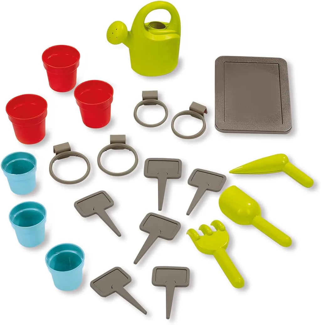 Smoby Life Garden House - Casa de Jardín Infantil de jardinería- Incluye Jardinera, Comedero para Pájaros, Herramientas y Accesorios - Protección UV - Material Reciclado - más de 2 años (7600810408)