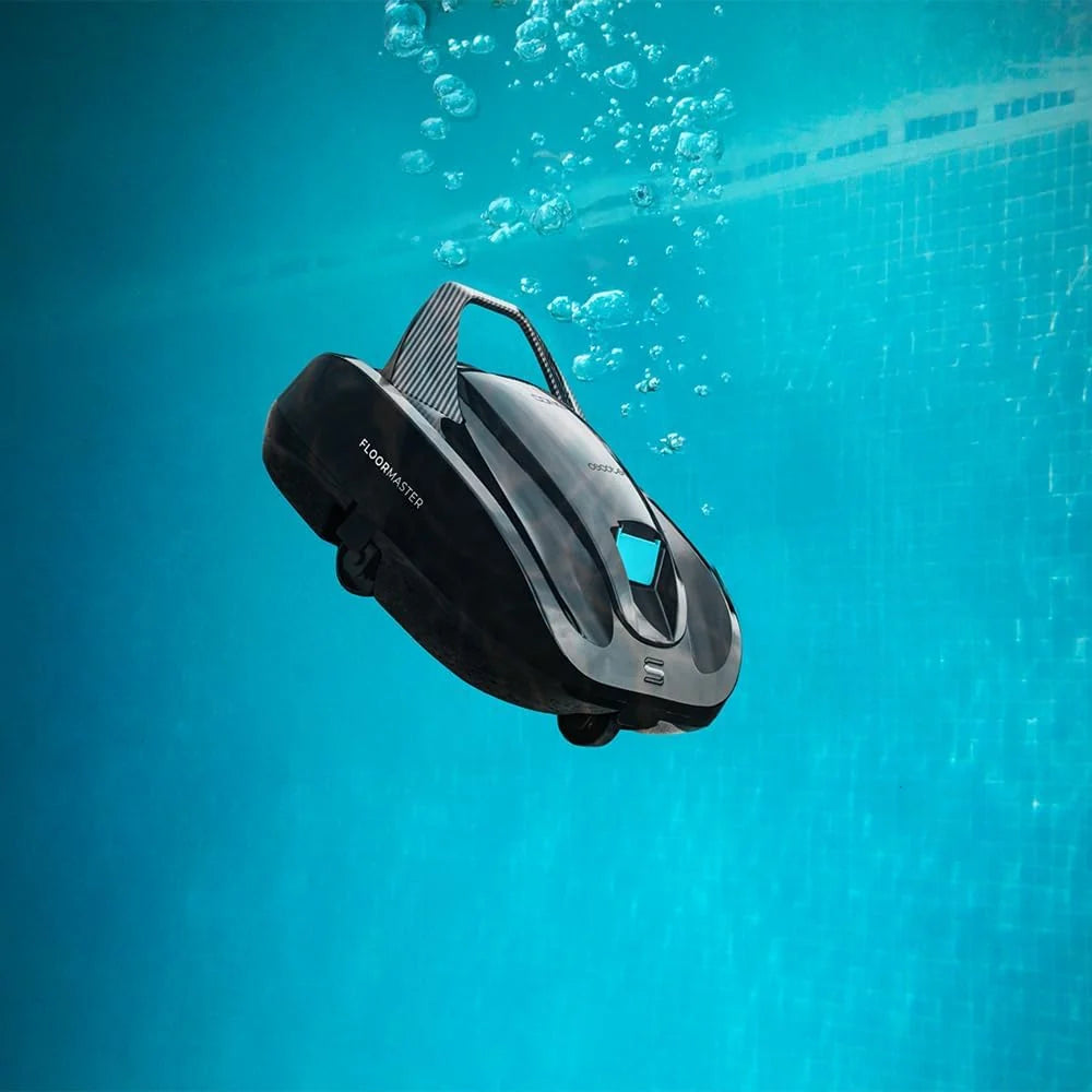 Cecotec Robot Limpiafondos Piscina sin Cable Conga Pooldroid 2000 FloorMaster. Autonomía 100mins, Piscina sin Pendientes, hasta 80m2, Profundidad Máxima 2,5m, Capacidad 2,5L, Filtro Alta Eficiencia