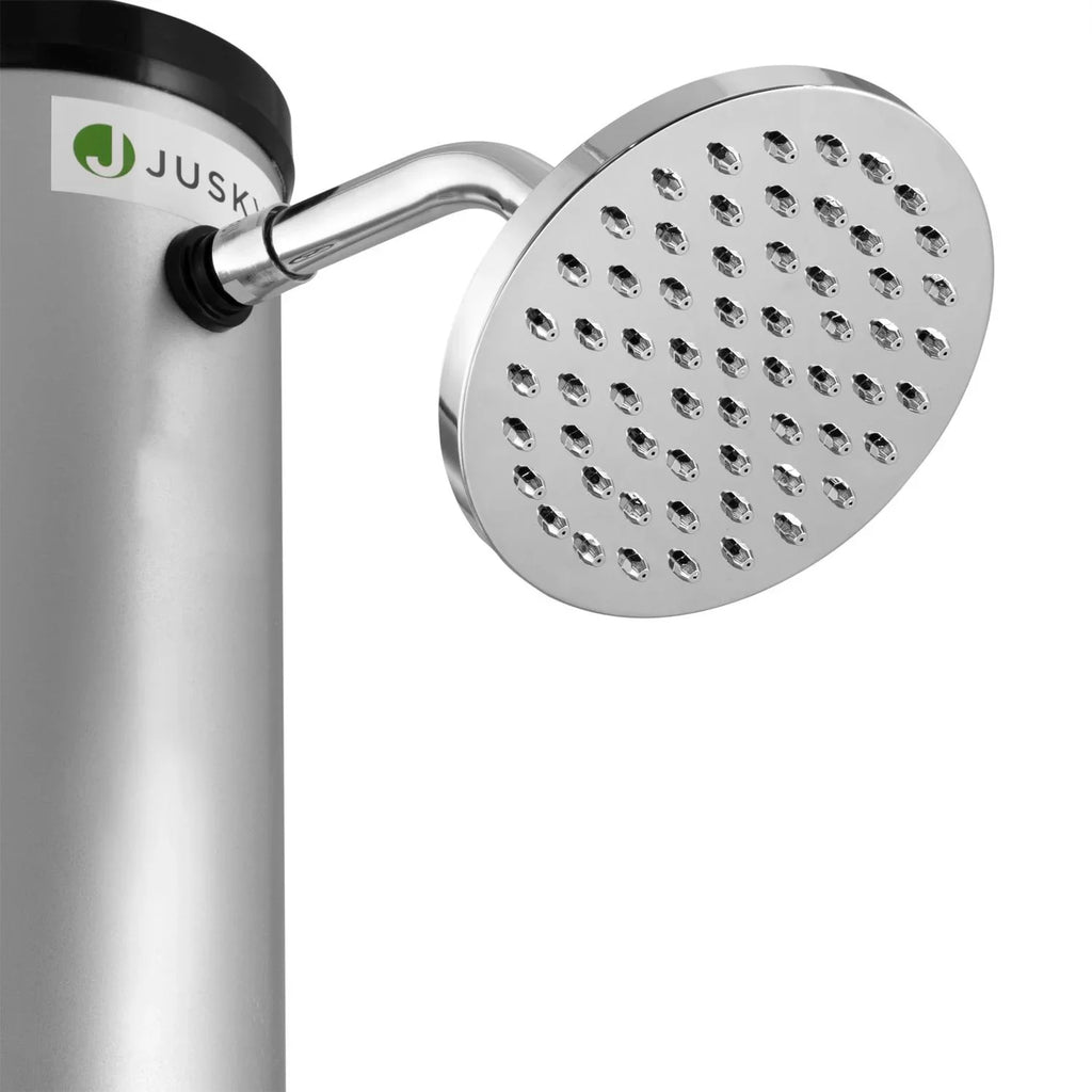 2025 Ducha Solar de Jardín Victoria 20 L Negra con Rociador Lluvia, Regulador de Temperatura y Ducha para Pies