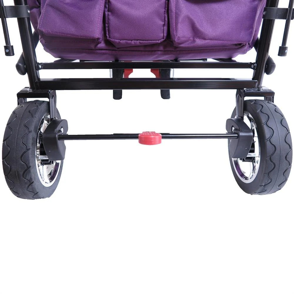 Bollerwagen FUXTEC FX-CT700, Carro Plegable Gris para el Transporte de niños, Ciudad, Campo, Playa o montaña - con Capota Anti-UV, asa de Empuje, Freno de Mano Delantero y Trasero, El Original