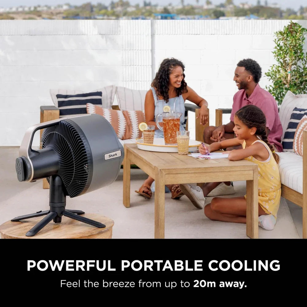 2025 Ventilador Shark FlexBreeze Pro Mist FA300UK – Ventilador portátil con nebulización para interior y exterior – Carbón gris
