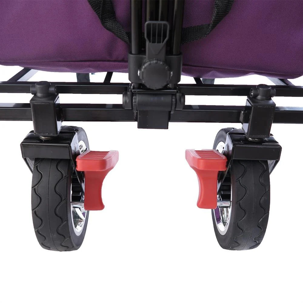 Bollerwagen FUXTEC FX-CT700, Carro Plegable Gris para el Transporte de niños, Ciudad, Campo, Playa o montaña - con Capota Anti-UV, asa de Empuje, Freno de Mano Delantero y Trasero, El Original