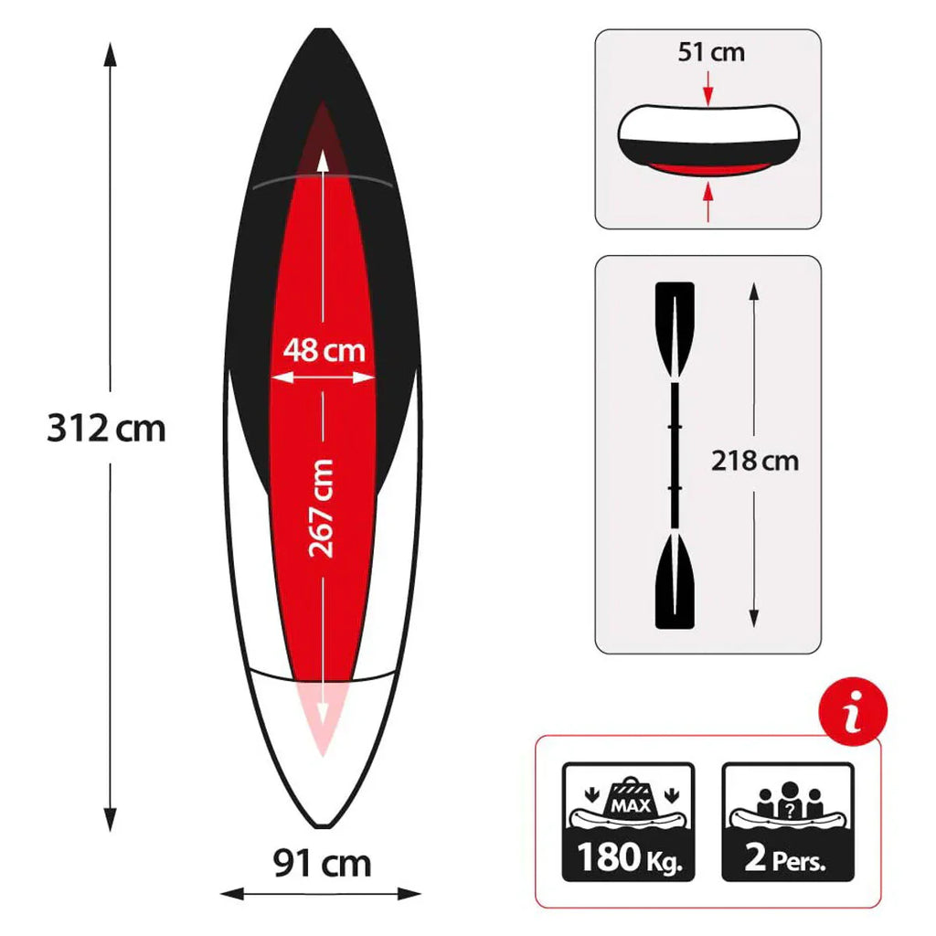 Kayak Inflable Explorer K2 de Intex