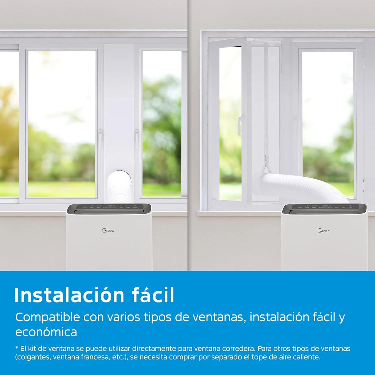 MIDEA Pingüino Aire Acondicionado Portátil Frío y Calor 3000 Frigorías / 12000 BTU - Climatizador silencioso con bomba calor 3500 W Air conditioner 4 modalidades con kit de ventana y control remoto