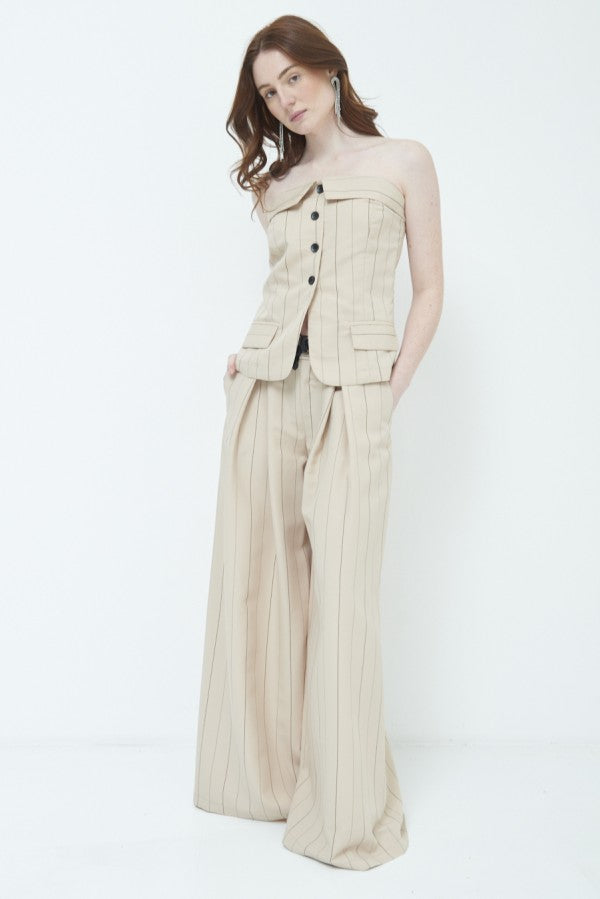 Pantalón Ancho con Rayas KIKISIX