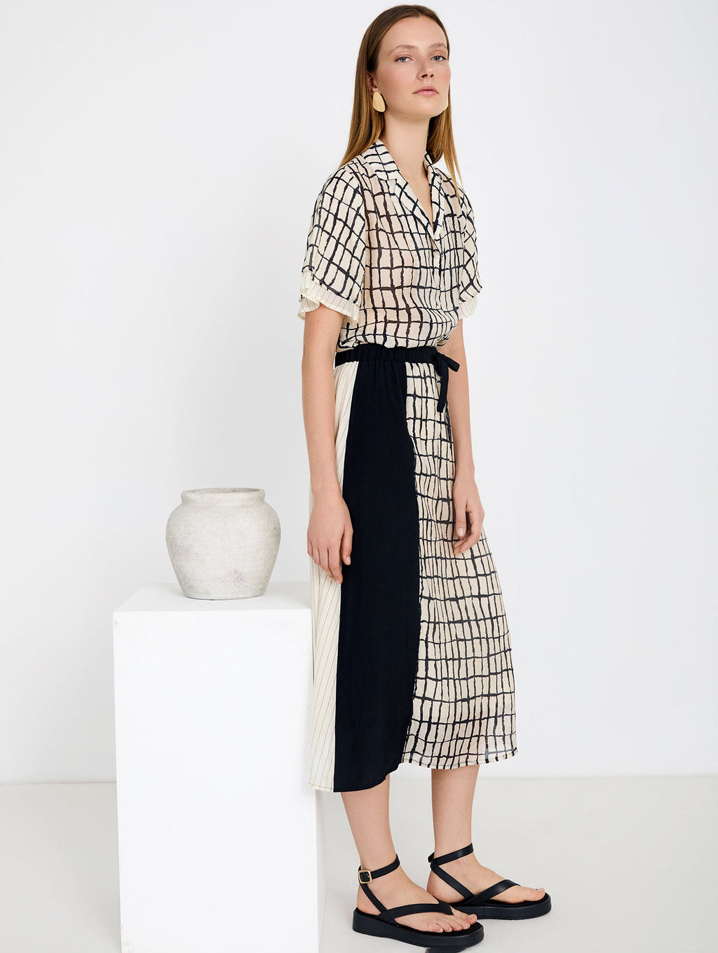 Falda Patchwork Negra SKATIE