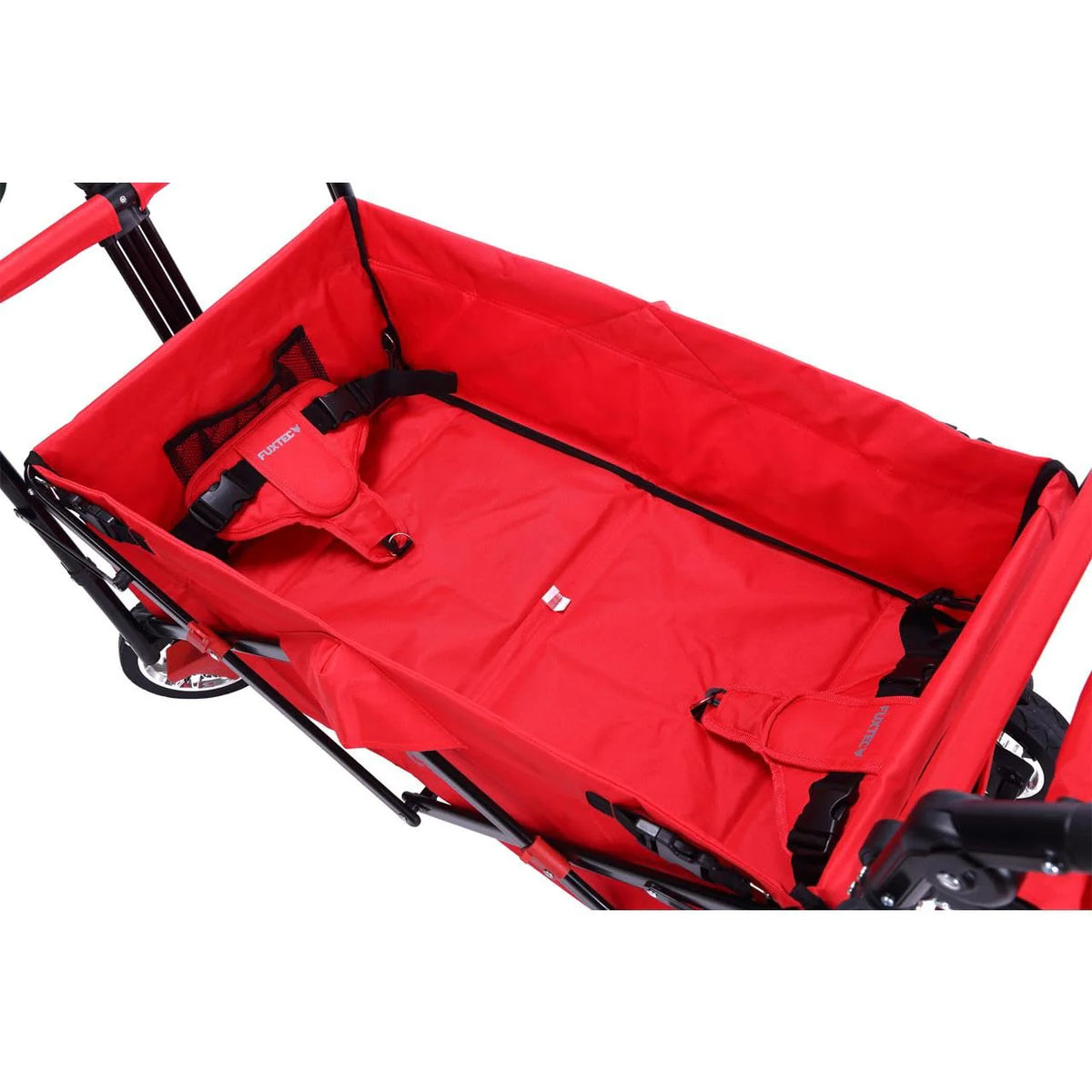 Bollerwagen FUXTEC FX-CT700, Carro Plegable Gris para el Transporte de niños, Ciudad, Campo, Playa o montaña - con Capota Anti-UV, asa de Empuje, Freno de Mano Delantero y Trasero, El Original