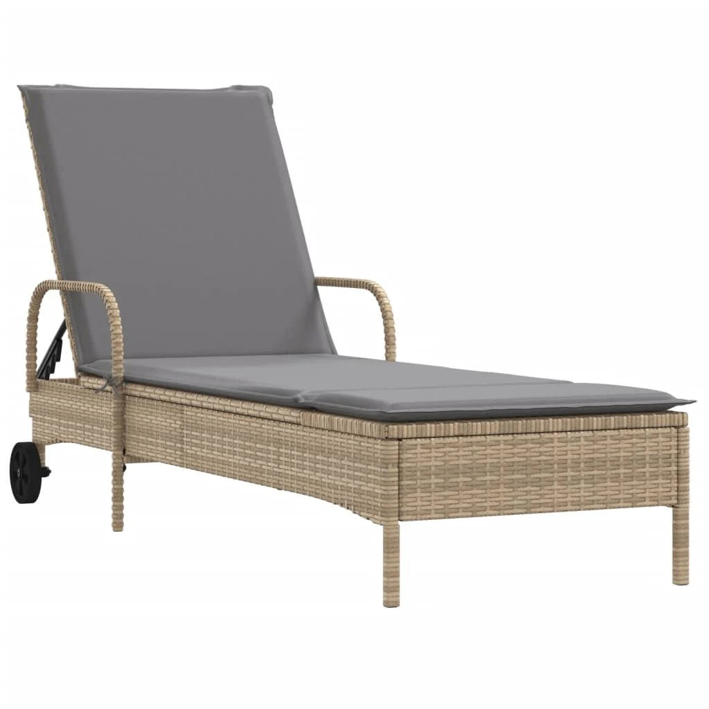 2 Uds Tumbona | Sillas Con Cojines Ratán Sintético Beige Cfw512621