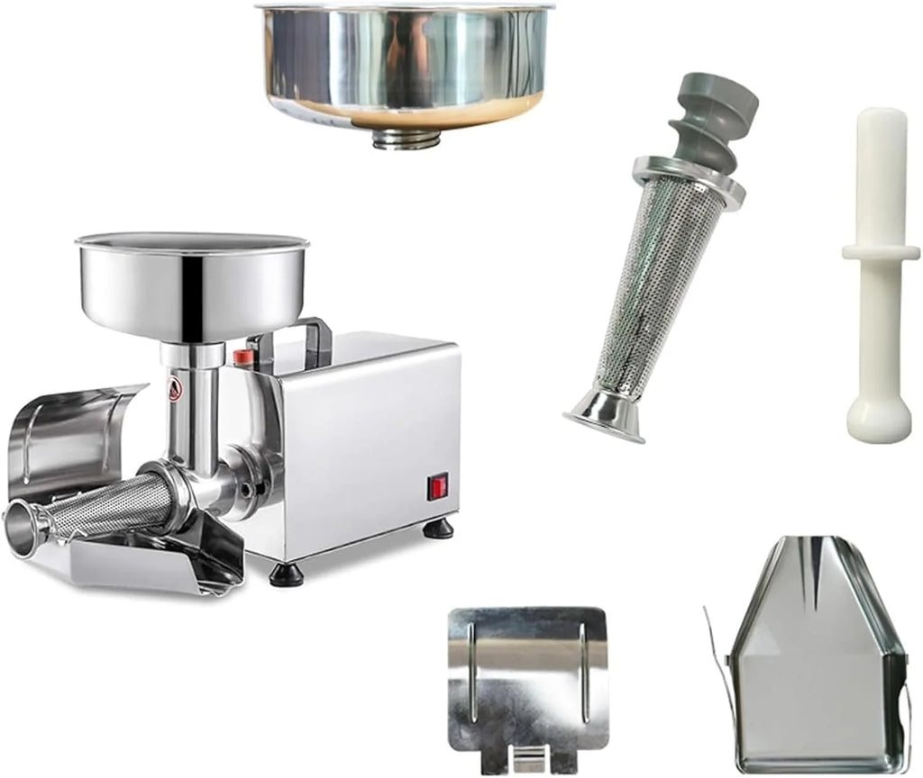 Prensa eléctrica de tomates y colador, procesador de alimentos comercial de acero inoxidable para salsa y jugo, 220 V