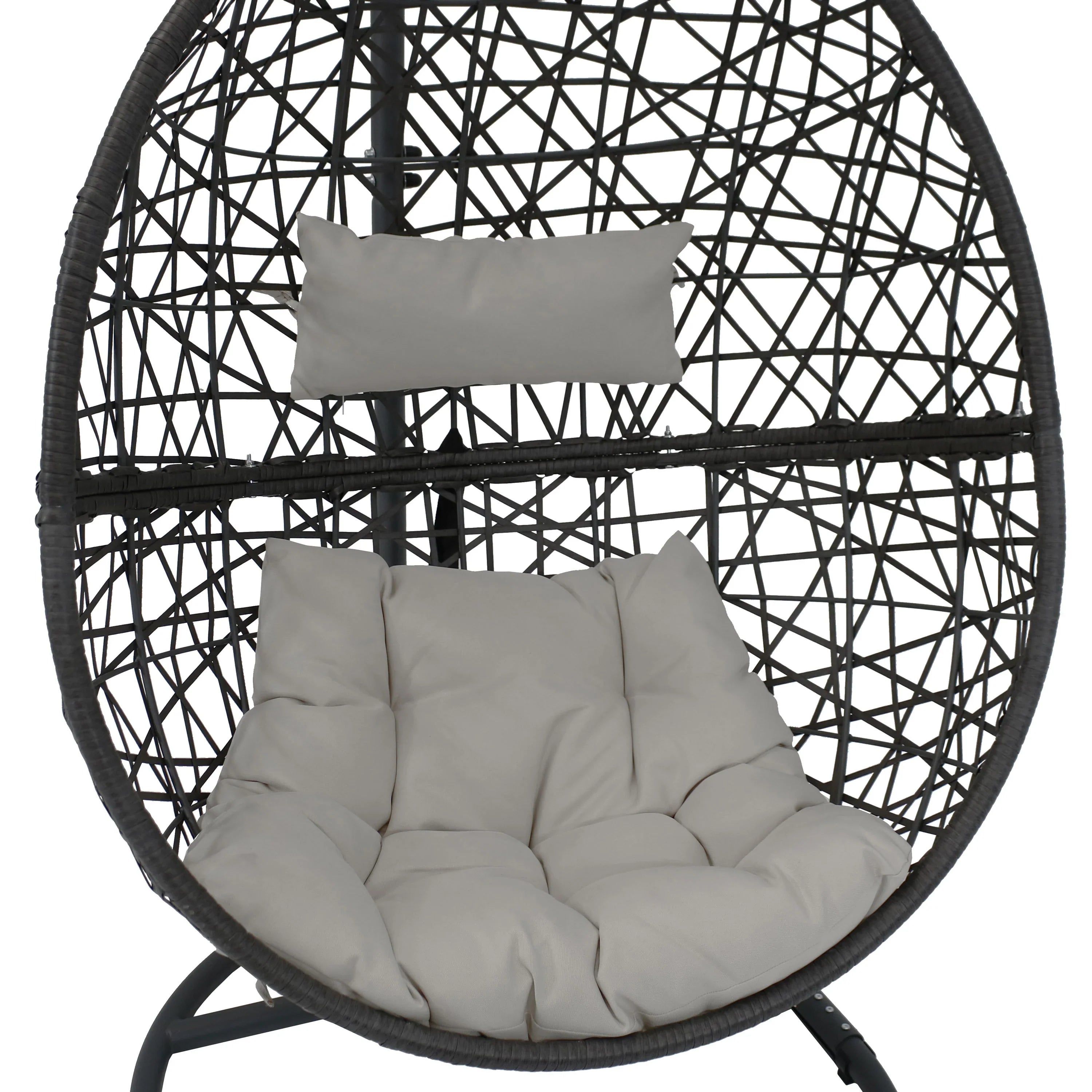 2025 Silla Colgante Sunnydaze Caroline en Forma de Huevo con Estructura de Acero y Cojín