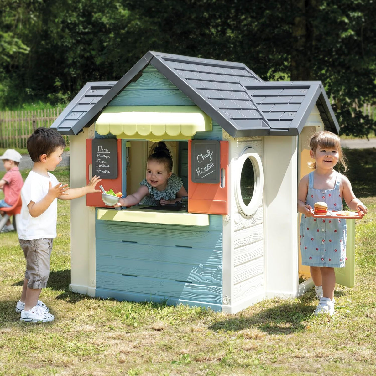 Smoby Life Garden House - Casa de Jardín Infantil de jardinería- Incluye Jardinera, Comedero para Pájaros, Herramientas y Accesorios - Protección UV - Material Reciclado - más de 2 años (7600810408)
